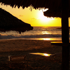 Palapas on the beach at the Las Brisas Hotel in Ixtapa, Mexico