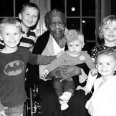Rose and her 5 great-grandchildren.