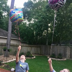 Rose's 10th birthday!!  Balloon release....we love you, baby girl!