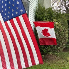 June 2020, Flying the Canadian flag for Mom's birthday