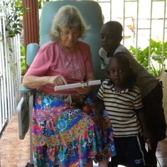 Mom was entertaining Joyce's grandsons, Blantyre, Malawi