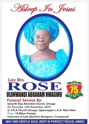 Rose Ulonwandi Abraham Nwagwu