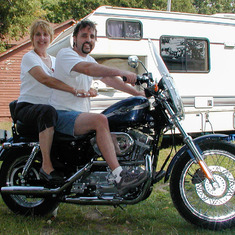 Rose Marie and Michael. This is as far as they got on the Harley. 