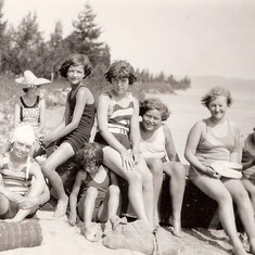 1929, July 29.  Camp Osoha (Rosemary third from left) with fellow campers.  Boulder Junction, Wisconsin
