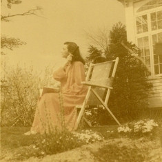 1952, June 2.  Rosemary brushing her hair.  This appears to be Rosemary's and Burt's house in New Jersey?