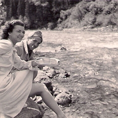 1944, July.  Glacier National Park, Montana.  Rosemary and Lan Ingalls.