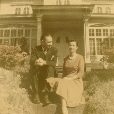 1953, March.  Rosemary with 2nd husband, Burt Leiper.  This appears to be Rosemary & Burt's house in New Jersey?