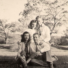 1938 circa.  Rosemary with friends at Hillsdale College, Hillsdale, Michigan.  College boyfriend, James next to Rosemary.  She described James as "very gentlemanly."