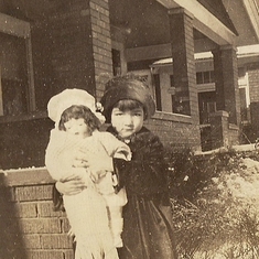 1926 circa.  Rosemary with doll.  Doll is now with Carla Dustin, a first cousin once removed.