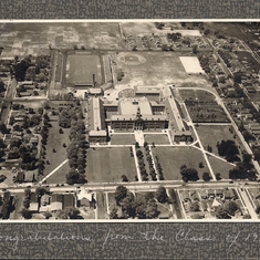1936.  Rosemary's high school in her Senior year- Thomas A DeVilbiss High School, in Toledo, Ohio.  Aerial view.