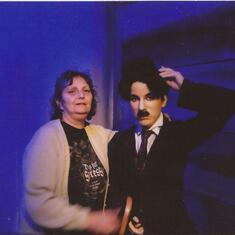 Rosemary with a wax Charlie Chaplin