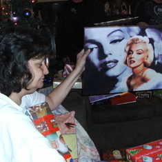 Rosemary opening one of her presents Christmas 2009 (she loved Marilyn)
