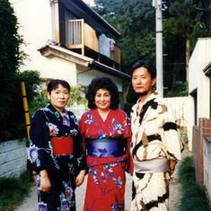 Mom in Japan with her Host family