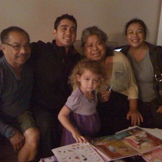 Rosie and family at AJ's place