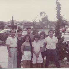 Rosie with Dad, Marie, Maya, Johnny, Frank, and Jr. at Dad's house in Mira Mesa