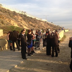 Family gathering before the lantern launch at Tamarack Beach
