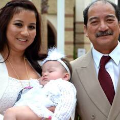 My lovely daughter Erika, with our granddaughter Jazmyn at her baptism and with Dad Frank T.  Guerrero