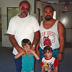 Roy's dad Carl, Roy, and sons JR and Joshua