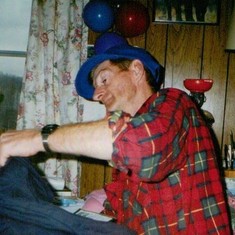 Dad celebrating one of his birtyhdays, nice hat