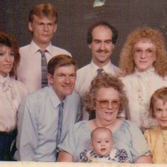 One of the first whole family photo of Roy's family, the guy in the back was Tracey first husband