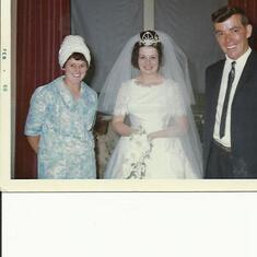 DAD AND MY FIRST COUSIN LESLEY  EDWARDS ON HER WEDDING DAY