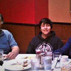 Celebrating Robert's birthday at Panda Restaurant in Pasadena (May 6, 2012): Ruben, Bobby, Maria