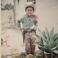 Ruben playing a cowboy