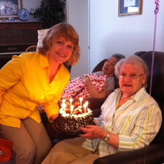 Bonnie leading the celebration of Mom's birthday