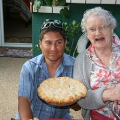 Grandson Todd = only one to learn Grandma's secret Apple Pie recipe.