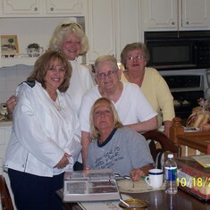 Left to Right - Brenda, Judy, Mom, Carol and Sandra in Front
