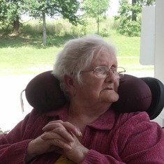Mom enjoying the early spring at the Nursing Home in Leitchfield, KY