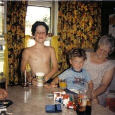 Jason, Lil' Carl and Grandma Ruby - this is a visit with Mom, when she lived on St. Andrews Church Road in Louisville, KY