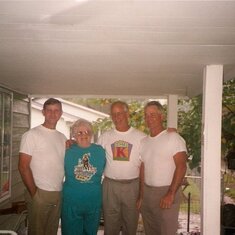 A very Proud Mother with three of her boys in Matewan, WV - Paul, Mom, Buddy and Billy