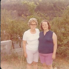 Mom and Pat visiting the family graves in Buskirk, KY