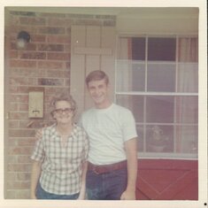 Ruby Taylor with son Paul while visiting with brother Billy - abt 1974
