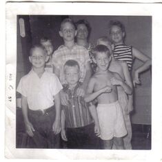 Ruby Taylor-Williams with all Seven Children - Aug 1957
