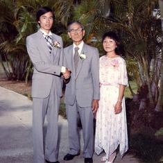 Ruby and father, Tom, at son Greg's wedding, 1983