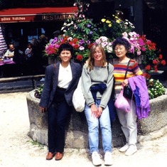 Ruby and daughter's-in-law, Julie & Pam in France, 1999