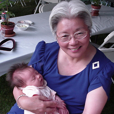 With her brand new granddaughter, Sofie.