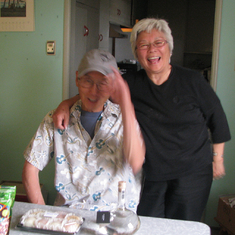 2013 - my 70th; sister Ruby trying to match our totally grays