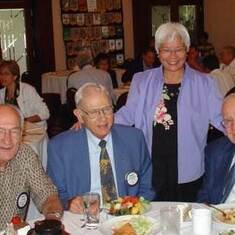 Giants of Rotary: FR "Pete" Lehman, Roger Gohrband, Ruby, and Julius Johnson at the old Country Club.