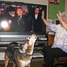 Directing the dog chorus for New Years!