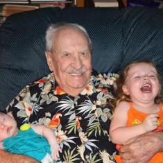 Grandpa Bushmouth with Avery and Samantha