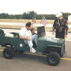 Michael driving the Jeep with Dad