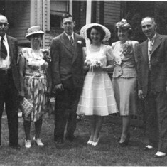 Ruth and Jim's wedding June 1, 1946 with Warren and Annie Keller and Catherine and Lloyd 