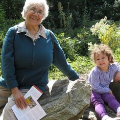 At the NY Botanical Gardens with her granddaughter Ally circa 2007