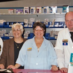 Ruth at Rite Aid with her work colleagues: George, Rosa and Ritchie