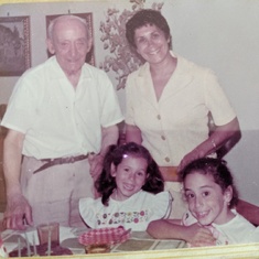Ruth with her father-in-law, Salvatore Attanasio, and her young daughters, Roma, August 1973