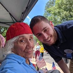 Ruth with her Kensington Staff friend Joel, at the Falls Church Memorial Day Parade.