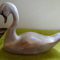 "Mute Swan"  - wood swan painted by Ruth Dehler